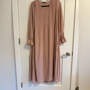Zara Pleated baby pink Maxi Dress